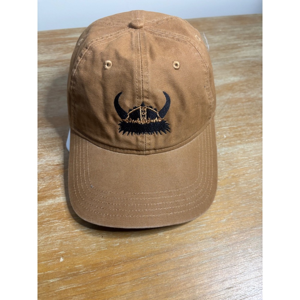 Carhartt Brown Canvas Viking Helmet Patch Baseball Cap Valhalla Ranch